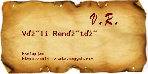 Váli Renátó névjegykártya